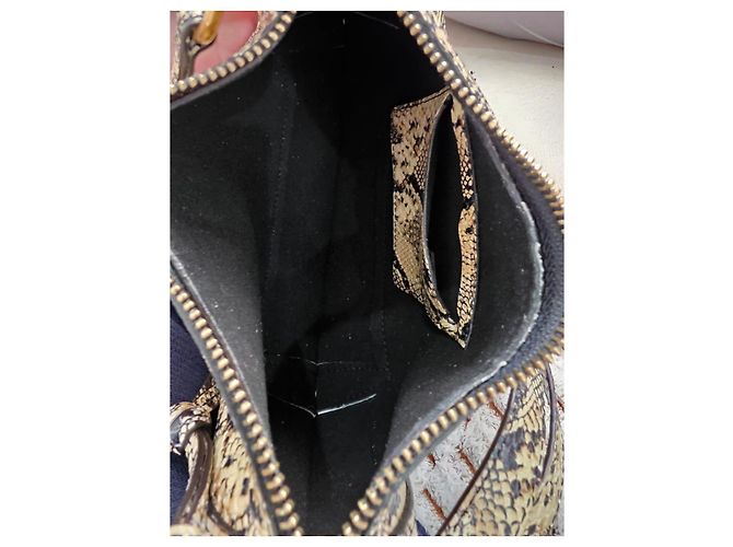 Isabel Marant Borsa a spalla in pelle con stampa serpente Marrone Nero Stampa python - vista 8