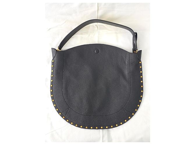 Borsa a Spalla in Pelle Nera Isabel Marant Nero - vista 10