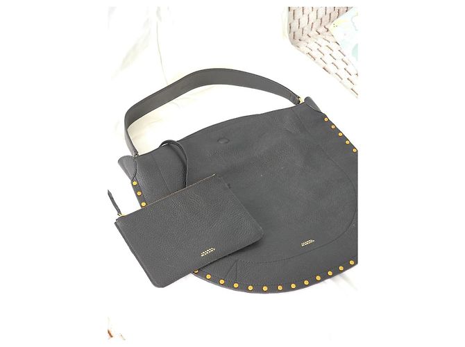 Borsa a Spalla in Pelle Nera Isabel Marant Nero - vista 2