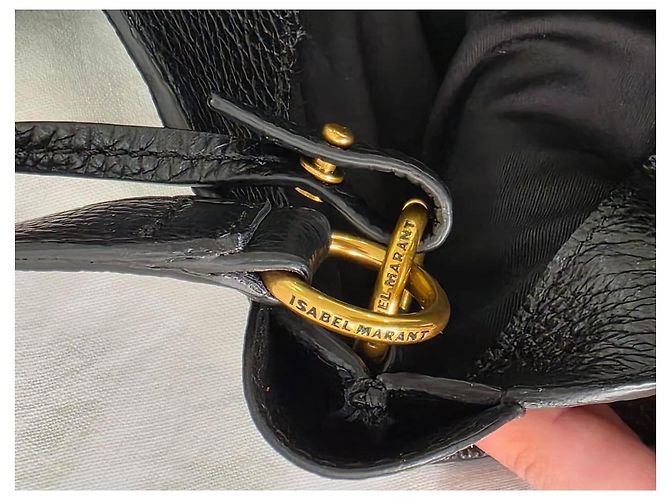 Borsa a Spalla in Pelle Nera Isabel Marant Nero - vista 9