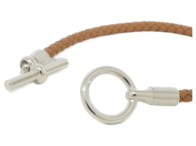 Bracelet Charm Glenan T2 d'Hermès Marron Argenté Doré - vue 3