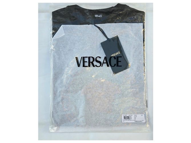 Schwarzes Versace T-Shirt mit Strass verziert - Ansicht 10