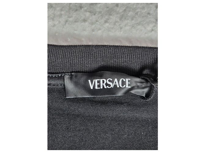 Schwarzes Versace T-Shirt mit Strass verziert - Ansicht 4