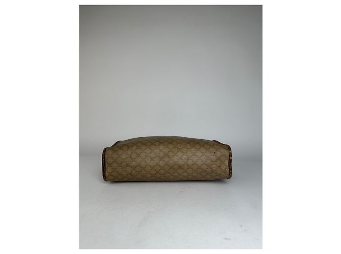 Céline Clutch in pelle monogramma Triomphe Celine Paris vintage beige marrone - vista 6