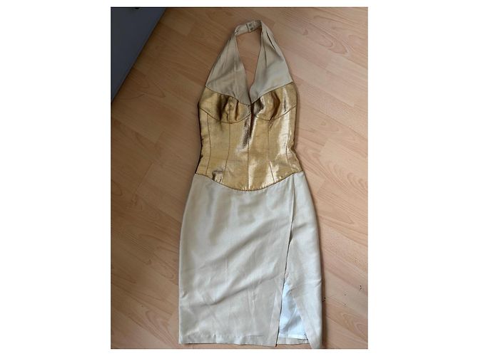 Thierry Mugler Abito da sera dorato e beige D'oro - vista 12