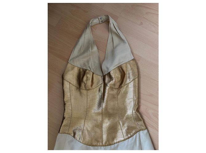 Thierry Mugler Abito da sera dorato e beige D'oro - vista 13