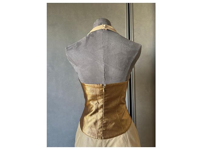 Thierry Mugler Abito da sera dorato e beige D'oro - vista 6
