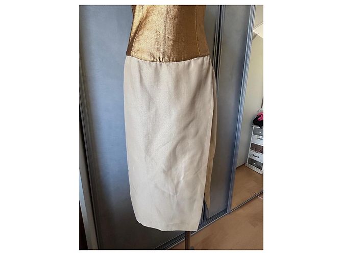 Thierry Mugler Abito da sera dorato e beige D'oro - vista 9