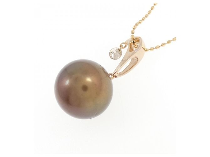 Autre Marque Collana in perla nera di Tahiti in oro rosa K18 Nero - vista 4