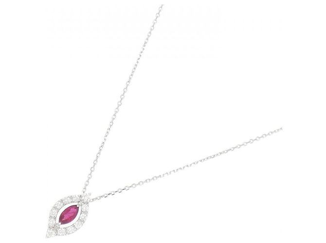 Collana Tasaki in oro bianco Au750, rubino e diamanti Argento - vista 2