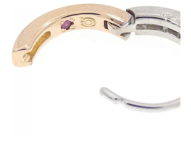 Autre Marque Orecchini Two Tone 2way in Diamante e Zaffiro Au750 D'oro - vista 3