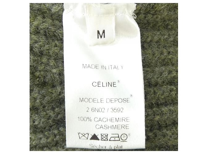Céline Kleid aus 100% Kaschmir CELINE Grün Khaki - Ansicht 3