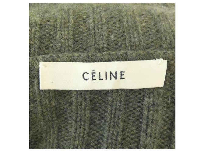 Céline Kleid aus 100% Kaschmir CELINE Grün Khaki - Ansicht 4