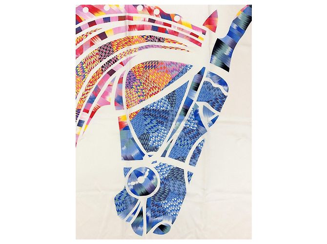 Hermès: RARO Sciarpa/Quadrato edizione speciale "Abito da Sera" Sete Marmo 90 cm Multicolore - vista 3