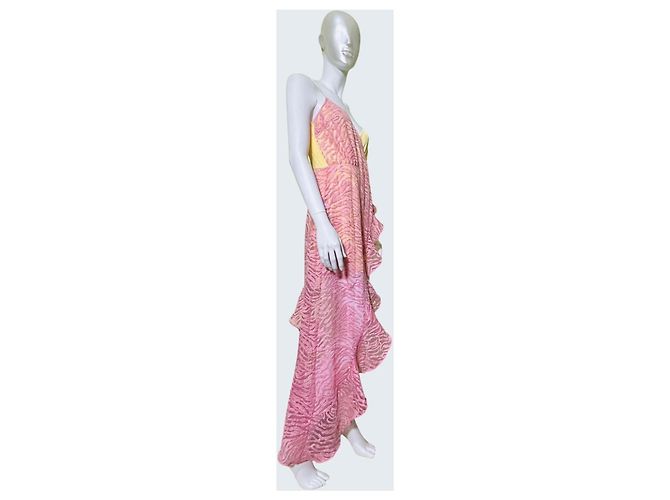 Rotate Birger Christensen Kleid Rosa Gelb Viskose Pink Mehrfarben - Ansicht 3