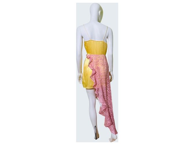 Rotate Birger Christensen Kleid Rosa Gelb Viskose Pink Mehrfarben - Ansicht 4