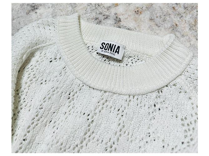 Sonia By Sonia Rykiel Weißer Strickpullover aus Baumwolle - Ansicht 3