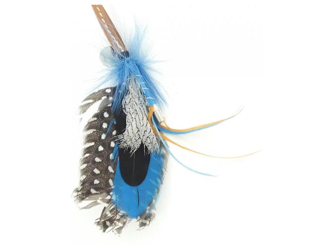 Charm Accessorio Hermès Gris Monsieur Plume Argento Blu D'oro - vista 3