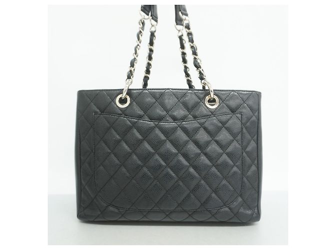 Timeless Borsa tote in pelle di vitello grana nera Chanel Nero - vista 12