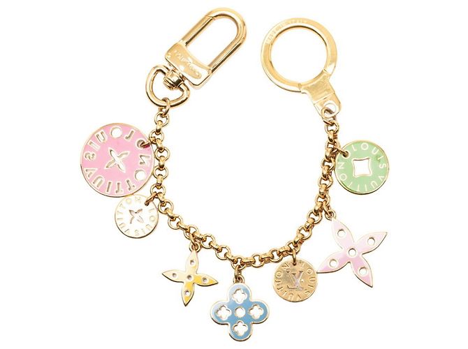 Looping Louis Vuitton Gold Multicolor Schlüsselanhänger Mehrfarben Golden - Ansicht 2