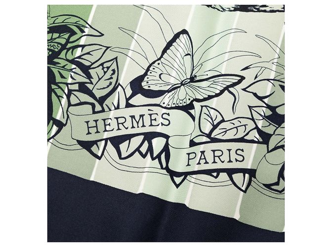 Foulard Hermès Carré 90 Jungle Love Multicolore Verde Blu navy - vista 3