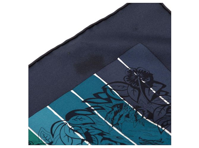 Foulard Hermès Carré 90 Jungle Love Multicolore Verde Blu navy - vista 5
