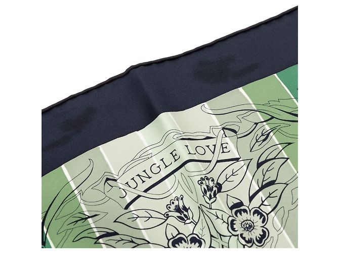 Foulard Hermès Carré 90 Jungle Love Multicolore Verde Blu navy - vista 6