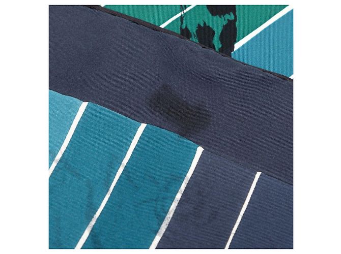Foulard Hermès Carré 90 Jungle Love Multicolore Verde Blu navy - vista 7