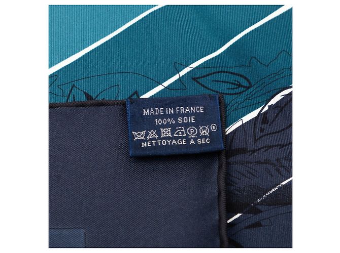 Foulard Hermès Carré 90 Jungle Love Multicolore Verde Blu navy - vista 9