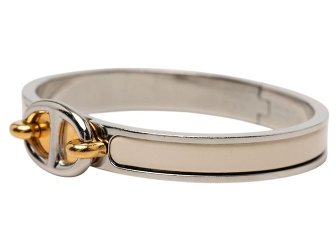 Bracciale Hermès Mini Click Chaine d'Ancre PM Argento D'oro Crudo - vista 2