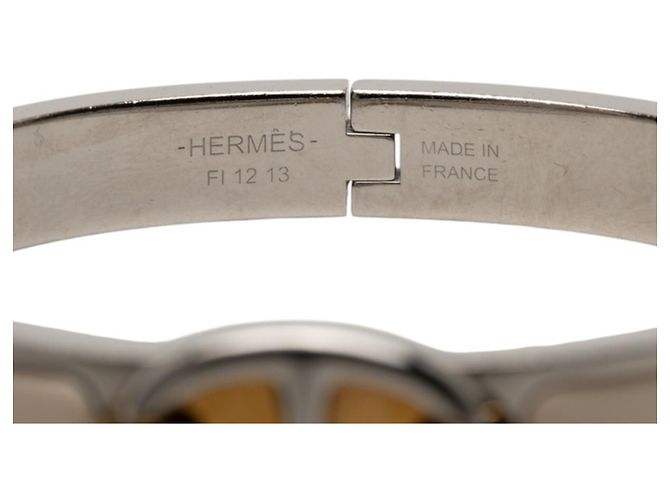 Bracciale Hermès Mini Click Chaine d'Ancre PM Argento D'oro Crudo - vista 4