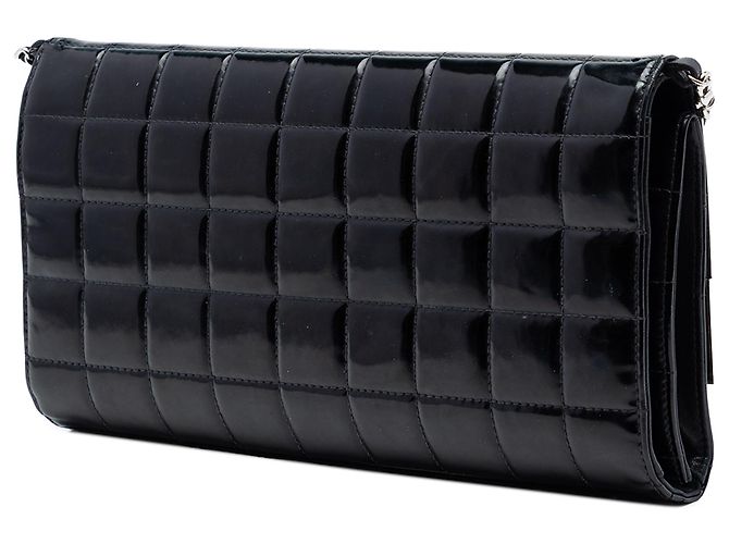 Clutch in catena in vernice nera CC cioccolato di Chanel Nero - vista 2