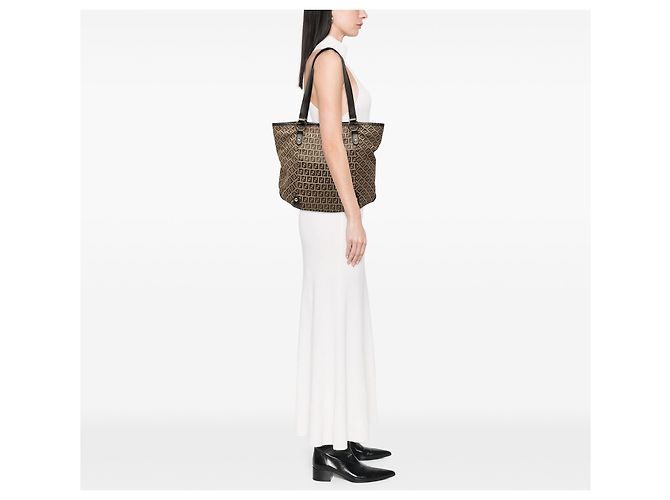 Fendi Beige Zucchino Canvas Tote - view 9