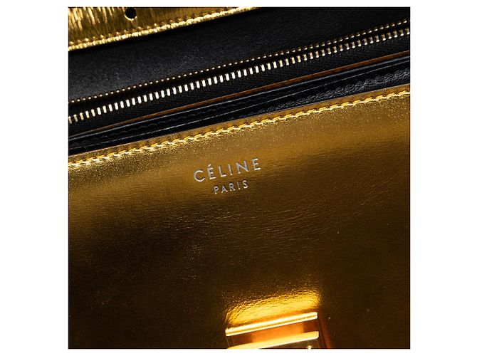 Classic Box Céline Celine Oro Medio Pelle di Vitello Scatola Classica D'oro - vista 6