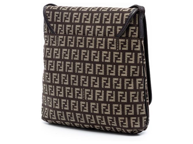 Borsa a tracolla in tela Zucchino marrone Fendi Marrone scuro - vista 2