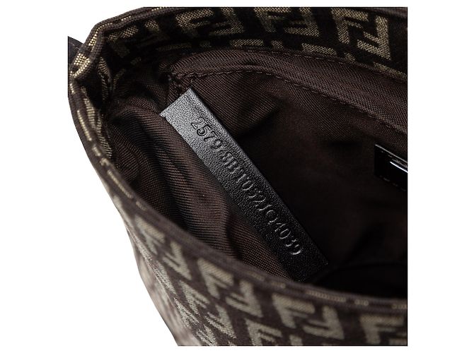 Borsa a tracolla in tela Zucchino marrone Fendi Marrone scuro - vista 5