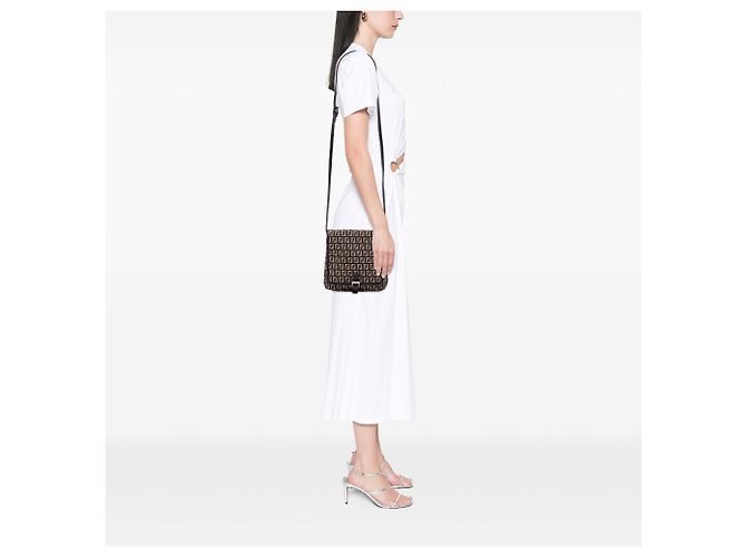 Borsa a tracolla in tela Zucchino marrone Fendi Marrone scuro - vista 7