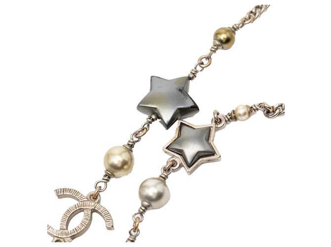 Collar largo Chanel Coco Mark Star Plata - vista 4