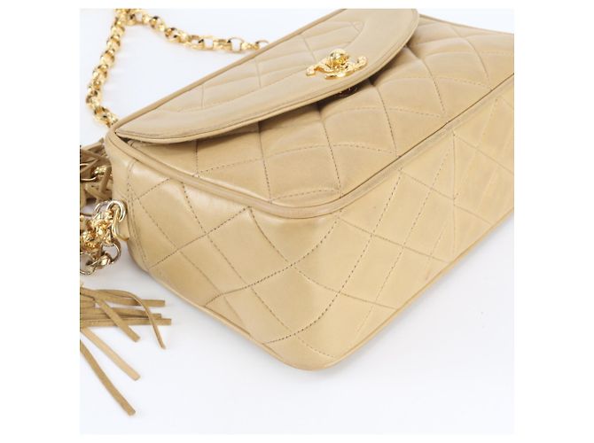 Borsa a Spalla in Pelle Chanel Matelassé Diana Flap Marrone Beige - vista 4