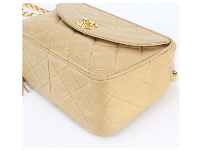 Borsa a Spalla in Pelle Chanel Matelassé Diana Flap Marrone Beige - vista 5