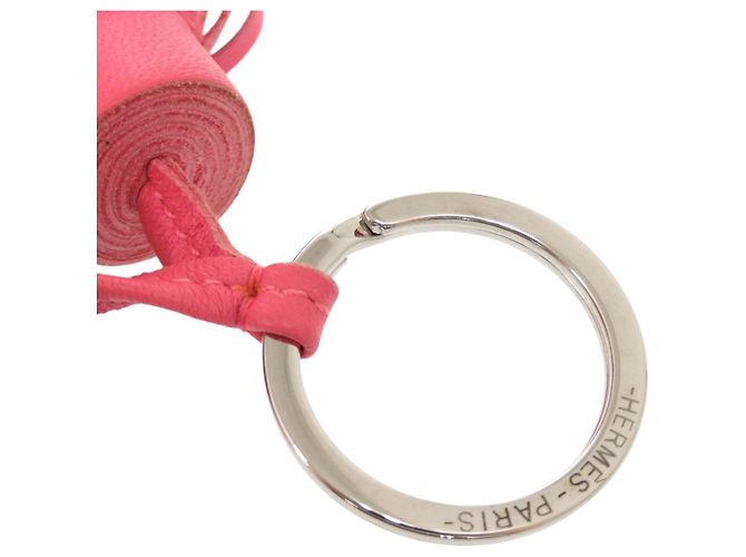 Hermès Portachiavi Charm Agneau Milo Hermes Carmen Unodos Rosa Arancione - vista 4