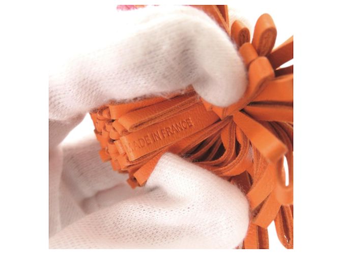 Hermès Portachiavi Charm Agneau Milo Hermes Carmen Unodos Rosa Arancione - vista 6
