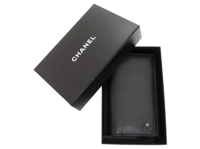 Cartera Larga de Cuero Camelia Chanel Negro - vista 2