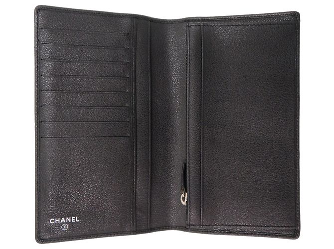 Cartera Larga de Cuero Camelia Chanel Negro - vista 4