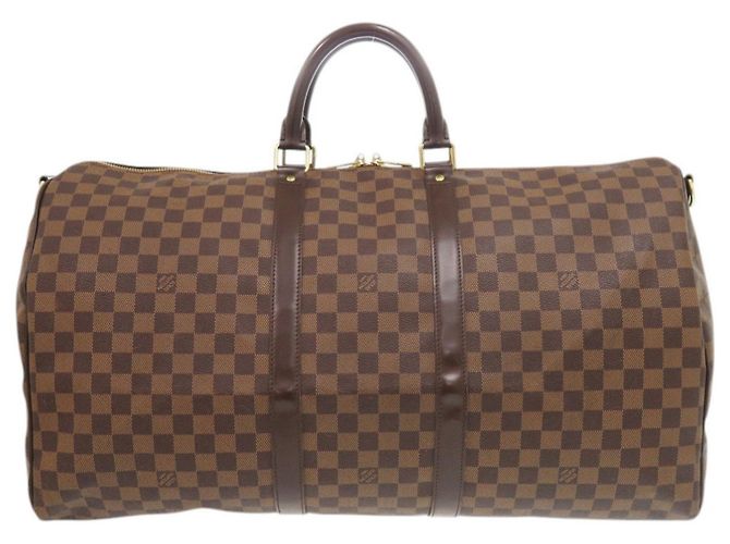 Borsa a Tracolla Keepall 55 Damier Louis Vuitton Marrone - vista 2