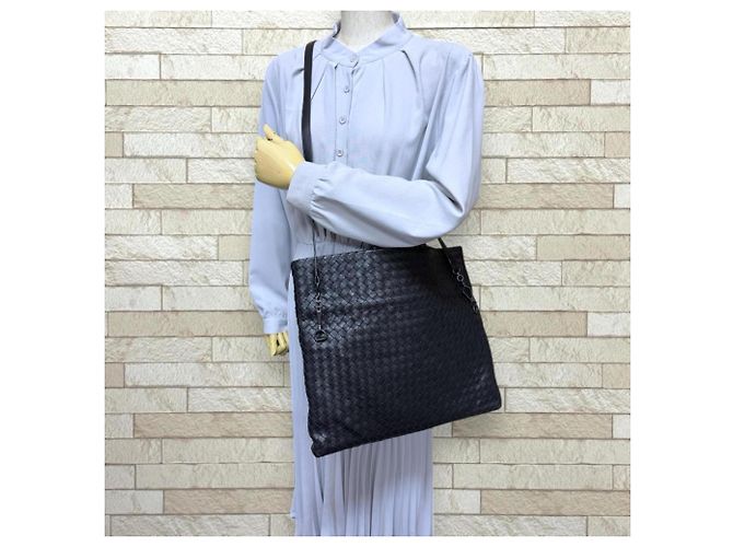 Borsa a Spalla Intrecciato Bottega Veneta Nero - vista 2