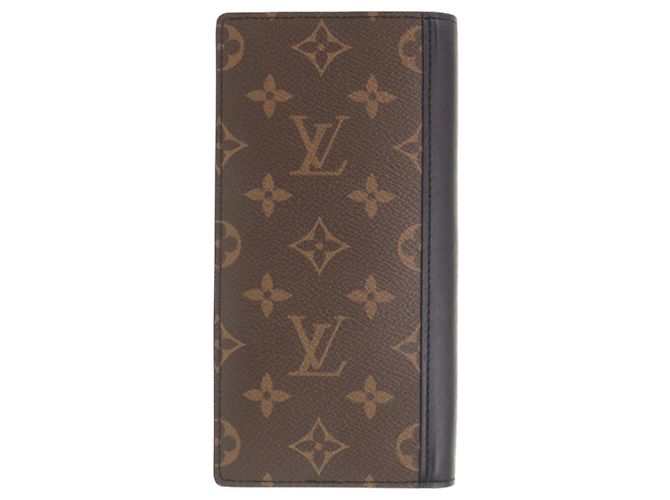 Brazza Louis Vuitton Monogram Macassar Long Wallet Brown Black - view 2