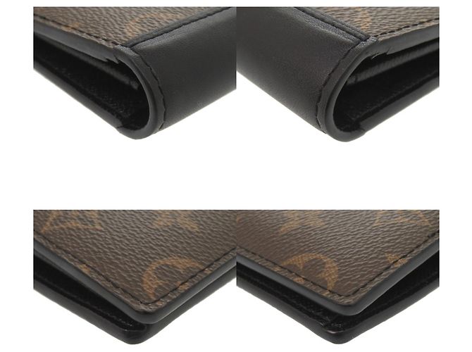 Brazza Louis Vuitton Monogram Macassar Long Wallet Brown Black - view 3