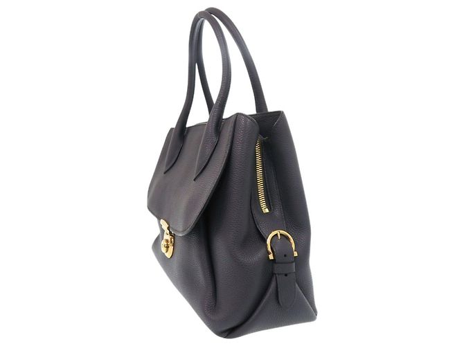 Graue Leder-Tote von Salvatore Ferragamo Braun - Ansicht 7