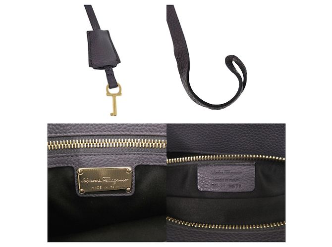 Graue Leder-Tote von Salvatore Ferragamo Braun - Ansicht 9